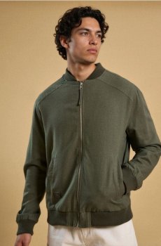 Бомбер з віскози - світло-оливковий