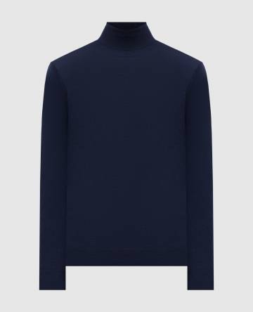 Гольф из шерсти и кашемира синего цвета