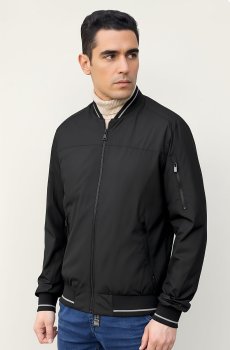 Мужской бомбер-ветровка в черном цвете SB-25287-black