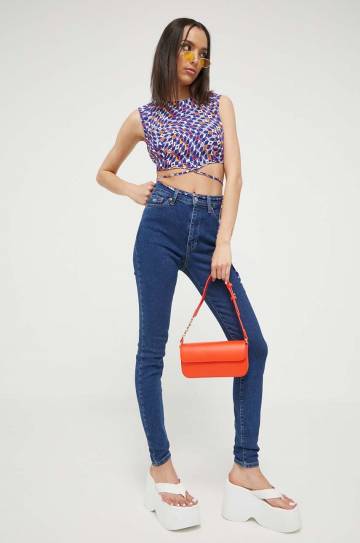 Топ Tommy Jeans женская цвет синий Топ Tommy Jeans женская цвет синий