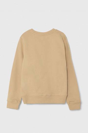 Детская хлопковая кофта Calvin Klein Jeans цвет бежевый с принтом IU0IU00602 Детская хлопковая кофта Calvin Klein Jeans цвет бежевый с принтом IU0IU00602