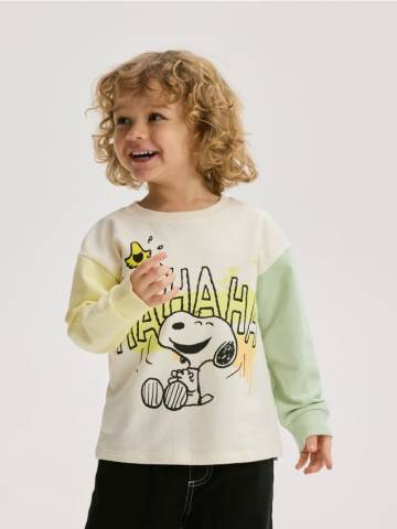 Reserved - Лонгслів Snoopy - кремовий - 9606K-01X Reserved - Лонгслів Snoopy - кремовий - 9606K-01X