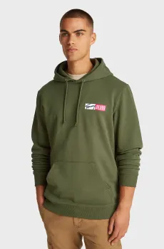 Мужское оливковое худи Оливковый M Tommy Jeans DM0DM20257