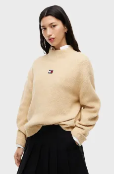 Женский бежевый джемпер BADGE Бежевый M Tommy Jeans DW0DW23349