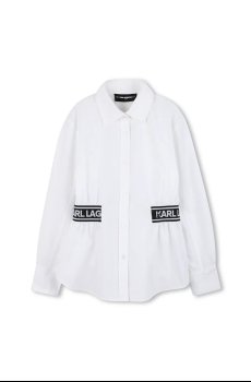 Детская хлопковая рубашка Karl Lagerfeld