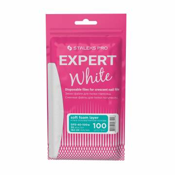 Сменные файлы для пилы полумесяц на мягкой основе Staleks PRO Expert 40, белые, 100 грит, 30 шт Сменные файлы для пилы полумесяц на мягкой основе Staleks PRO Expert 40, белые, 100 грит, 30 шт