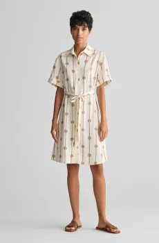 Женское белое платье с узором SLIM PRINTED SS Белый 34 Gant 4503321