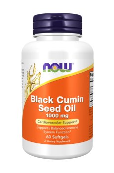 Масло семян черного тмина NOW Foods Black Cumin Seed Oil 1000 мг, 60 гелевых капсул