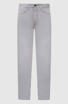 Серые джинсы с логотип патч