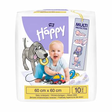 Одноразовые гигиенические пеленки Happy Bella Baby 60*60 см, 10 шт