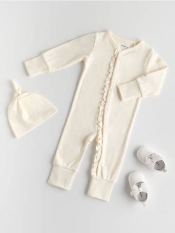 Reserved - Комбінезон з шапочкою - кремовий - 792FS-01X