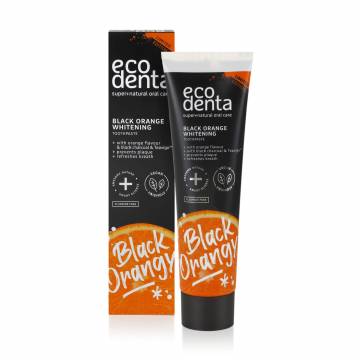 Отбеливающая зубная паста Ecodenta Black Orange Whitening Toothpaste с углем, со вкусом апельсина, без фтора, 100 мл Отбеливающая зубная паста Ecodenta Black Orange Whitening Toothpaste с углем, со вкусом апельсина, без фтора, 100 мл