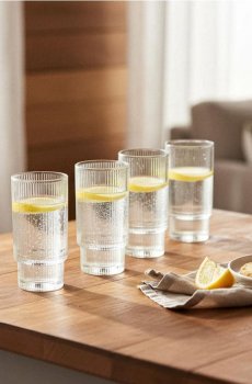 Рифлені склянки, 4 шт. - білий