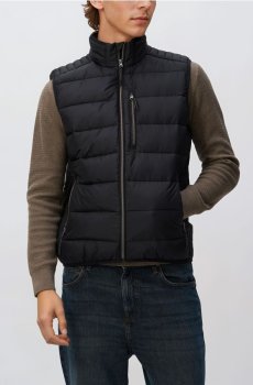 Reserved - Стьобаний жилет із коміром-стійкою - чорний - 436HZ-99X