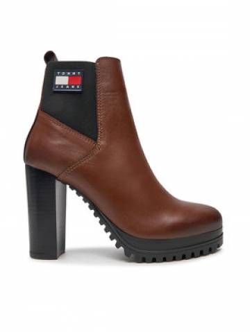 Tommy Jeans Ботильйони Tjw New Ess High Heel Boot EN0EN02439 Коричневий Tommy Jeans Ботильйони Tjw New Ess High Heel Boot EN0EN02439 Коричневий