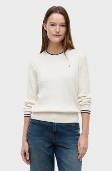 Женский белый джемпер CABLE FINE Белый M Tommy Hilfiger WW0WW44993