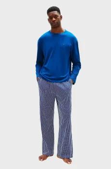 Мужская синяя пижама (лонгслив, брюки) LS JERSEY Разноцветный M Tommy Hilfiger UM0UM03602