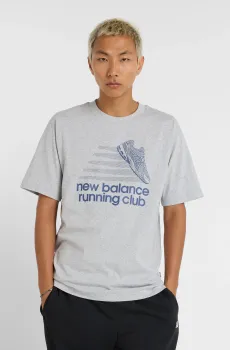 Мужская серая футболка Athletics Running Club Серый XL New Balance MT51909AG