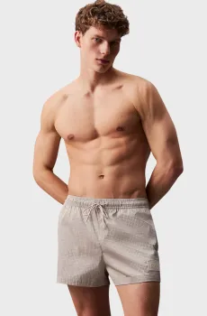 Мужские бежевые плавательные шорты с узором SHORT DRAWSTING Бежевый S Calvin Klein KM0KM01077