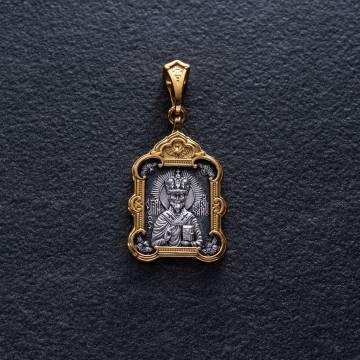 Серебряная ладанка "Святой Николай" (чернение, позолота) 132384 Серебряная ладанка "Святой Николай" (чернение, позолота) 132384