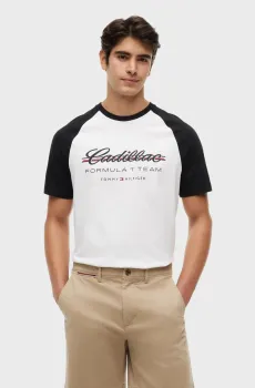 Мужская белая футболка TH x Cadillac Formula 1® Team Белый M Tommy Hilfiger MN0MN00091