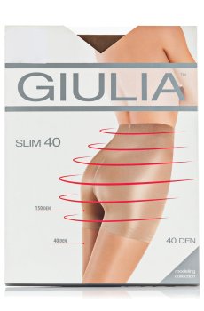 Моделирующие колготки женские Giulia Slim с подтягивающими шортиками, 40 DEN, Cappuccino, размер 4