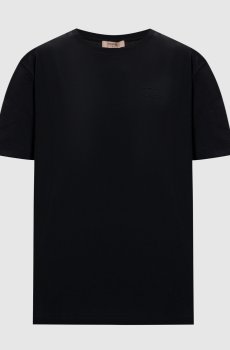 Черная футболка с фактурным логотипом
