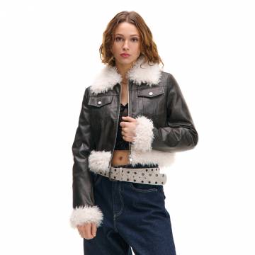 Cropp - Куртка зі штучної шкіри - чорний Cropp - Куртка зі штучної шкіри - чорний