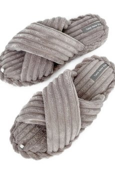 Женские домашние тапочки Twins HS-Puffy открытые, Grey (Х), размер 38-39 (25 см)