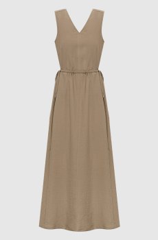 Платье цвета хаки с цепочкой мониль