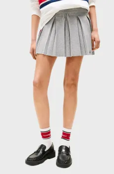 Женская серая плиссированная юбка TOMMY GIRL Серый XXS Tommy Jeans DW0DW21234