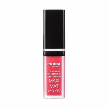 Матовый блеск для губ Pudra Cosmetics Maxi Matt Long Lasting Lip Gloss с протеинами шелка та провитамином B5, 10, 7 мл Матовый блеск для губ Pudra Cosmetics Maxi Matt Long Lasting Lip Gloss с протеинами шелка та провитамином B5, 10, 7 мл