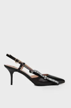 Женские черные кожаные слингбэки Черный 40 Love Moschino JA10607G0IIE0000