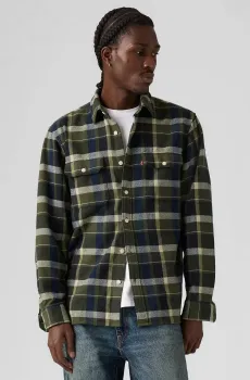 Мужская оливковая рубашка в клетку Оливковый L Levi’s® 19573;0288