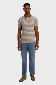 Мужское бежевое поло в полоску Бежевый XXL Pierre Cardin PC.-C5 21894.2160