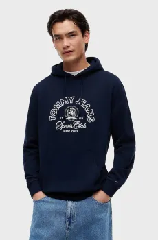 Мужское темно-синее худи REG SPORTS CLUB HOODIE Синий S Tommy Jeans DM0DM23153