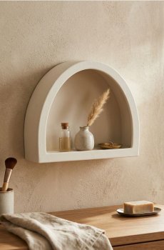 Полукругла настінна полиця - білий