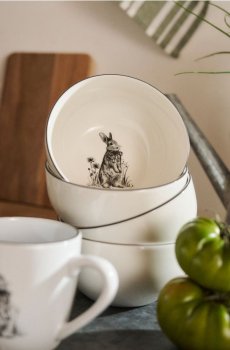 Великодні керамічні миски з мотивом зайчика 2 pack - чорний