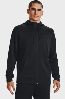 Мужское черное худи UA Armour Fleece FZ Hoodie Черный XL Under Armour 1373357-001