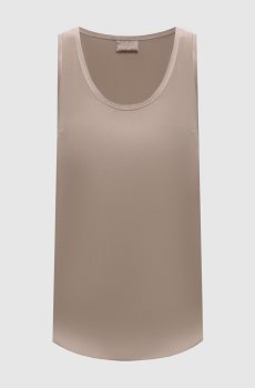 Топ бежевого цвета из шелка