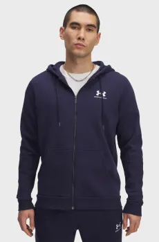 Мужское темно-синее худи UA Icon Fleece FZ Taping Синий XL Under Armour 1390298-410