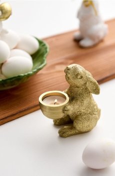 Свічник у формі зайця - золотий