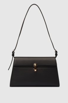 Черная кожаная сумка-трапеция Symmetry