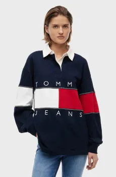 Женское темно-синее поло RUGBY EXT Синий XS Tommy Jeans DW0DW22827