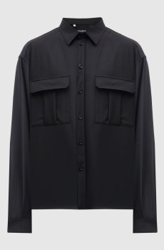 Черная рубашка с шерстью