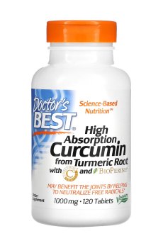 Легкоусвояемый куркумин Doctors Best High Absorption Curcumin From Turmeric Root 1000 мг, 120 таблеток