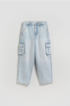 Reserved - Baggy джинси з cargo-кишенями - синій - 718IU-50J