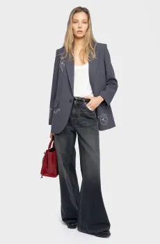 Женский серый жакет Vival Серый 38 ZADIG&VOLTAIRE WWBL01973_ANTHRACITE