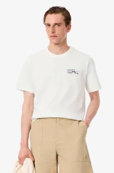 Мужская белая футболка Белый M-L Lacoste TH582570V