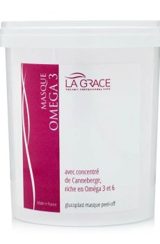 Альгинатная маска для лица La Grace Омега 3, для активного увлажнения и питания кожи, с экстрактом клюквы, 200 г